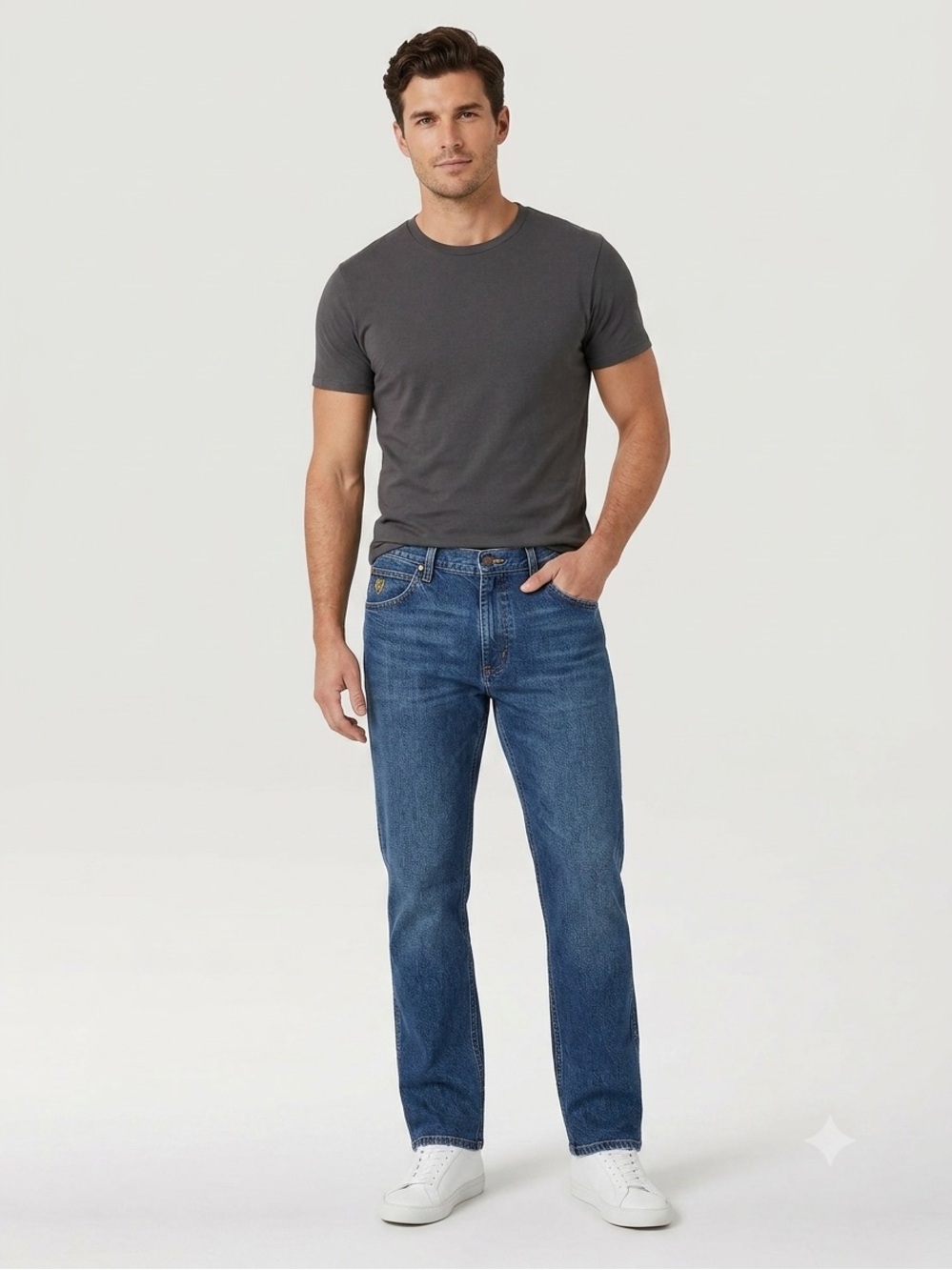 Wrangler Men's Dark Blue Straight-Leg Jeans Waist 32
